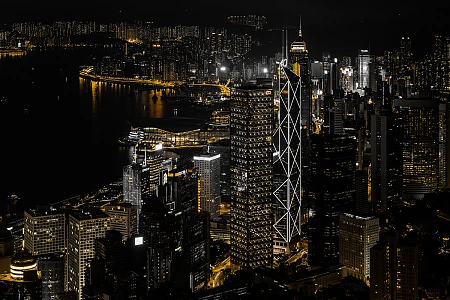 香港中环写字楼夜景