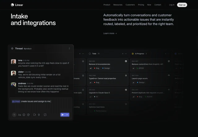 Linear · Intakeand integrations