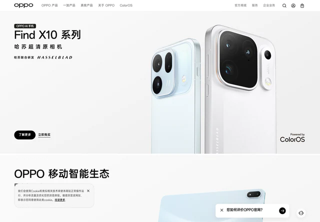 OPPO 手机 · 官网首屏