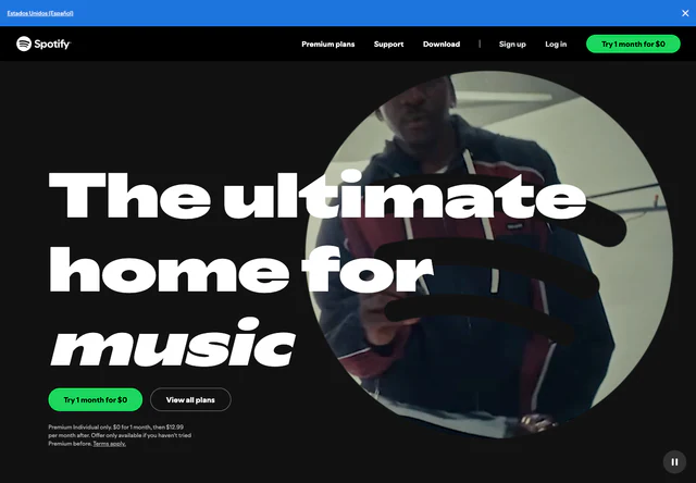 Spotify Premium · 官网首屏