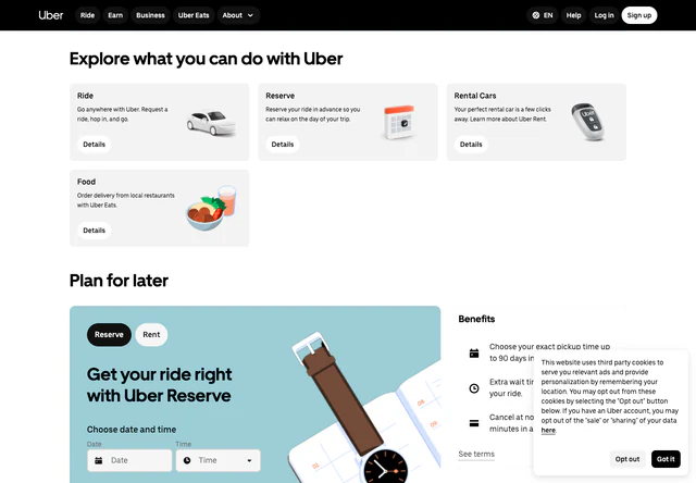 Uber 出行 · Explore what you can do with Uber