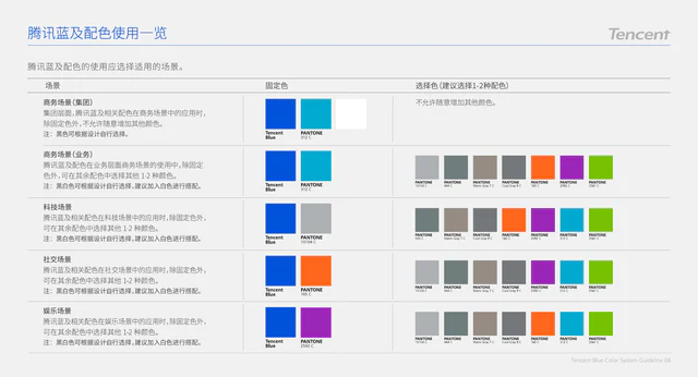 腾讯蓝：五种业务场景的配色